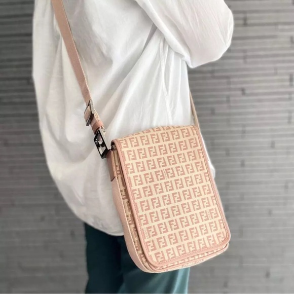 Fendi Handbags - FENDI ZUCCHINO LOGO CROSSBODY BAG PINK And aFENDI ZUCCA SATCHEL BAG